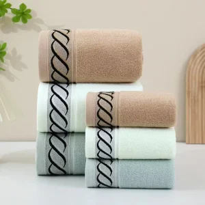 Super Soft and Highly Absorbent 100% Cotton Woven Eco Friendly Face and Hand Towels with Solid Color Design for Bathroom Use