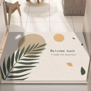 Super Value Firm Bond Light Weight Square Tech Leather Entryway Doormat Water absorbent Diatomaceous Earth Non slip Indoor Rug