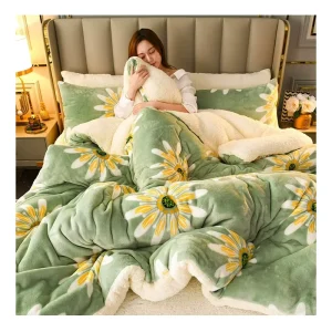 Super Warm Heated Adult Quilt Bed Cover KING SIZE 200x230cm Luxury Fleece Thick Throw Blankets for Winter