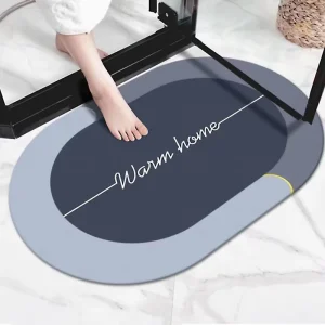Super Water Absorbent Diatomite Mud Soft Diatomite Non Slip Bath Mat for Bathroom