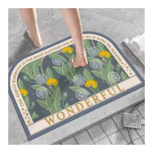 Super Water Absorbent Durable Thick Bathroom Rug Circular 3d extra Long Non slip Bath Sets Mats Diatom Mud Bathmat Mat