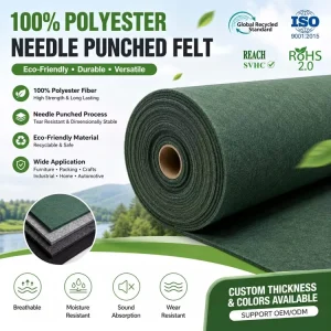 Supplier Direct 100% Polyester Needle Punched Non Woven Fabric Breathable Stretch Eco Friendly Premium Green Carpet Fiber Carpet