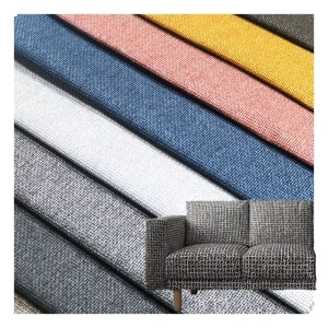 Supplier Direct Sale Home Textile Polyester Woven Linen Sofa Fabric Warp Knitted Polyester Sofa Fabric for Home Decor