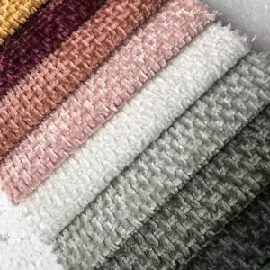 Sustainable Eco friendly Recycled Textured Thick Soft Touch Modern Decorative Throw Blanket Chenille Fabric