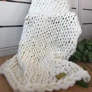 Sustainable Modern Polyester Knitted Handmade Throw Chunky Eco friendly Weighted Blanket for Adults