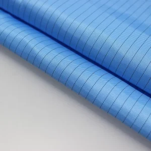 Suzhou Manufacture Anti Static 2.5mm Strip Cloth Fabric With Conductive Wire Antistatic ESD Fabric For Cleanroom Clothing