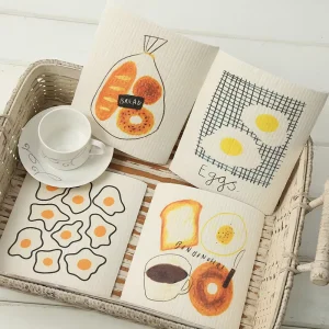 Swedish 70 Cellulose 30 Cotton Dish Cloth Cellulose Cloth Reusable Paper Towel for Washing Dishes