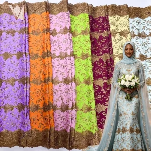 Swiss Cotton Hollow Cord Rhinestone Textile Water Soluble Guipure Lace Fabric for Women Garment Lingerie Bedding DIY Craft