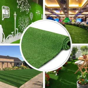 Synthetic Artificial Grass Turf Indoor Outdoor Balcony Garden Pet Rug Turf Home Decor Grass Rug Carpet with Drainage Holes
