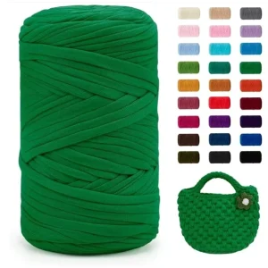 T Shirt Yarn Chunky Cotton Fabric Yarn for Knitting & Crochet Recycled Jersey Yarn for Rug Bag DIY Home Decor Eco Friendly