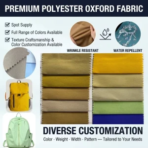 T800 Elastic Jacquard Abrasion Resistant Polyester Waterproof Oxford Fabric for Handbags Backpacks Luggage Tents