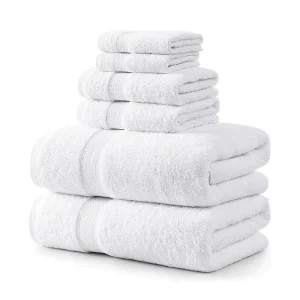 TEXTILOM 6 Piece Bath Towel Set Hotel Spa Quality Soft Absorbent Quick Dry Turkish Cotton (2 Bath Towels 2 Hand Towels 2
