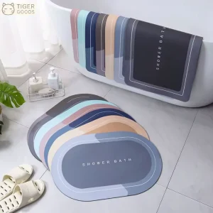 TGYW Oval Square Bath Bathroom Rug Anti Non slip Water Absorbent Floor Shower Mats Rubber Door Mat Carpet Crystal Velvet Mats