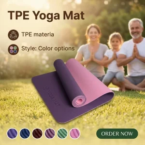 TPE Durable Portable Yoga Mat for Pilates Studio and Body Exercise Two Colors