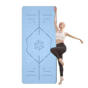 TPE Eco Friendly Yoga Mat Non Slip 6mm Thick Silent Fitness Customized Jump Rope Mat 185 cm
