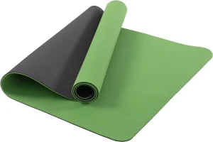 TPE Foam Backed Solid Pattern Exercise Mat for Pilates Yoga 6mm Thick Double Sided Non Slip Eco friendly Workout Fitness