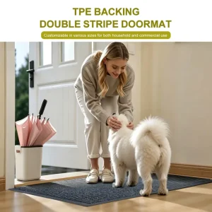 TPE Rubber Backing Door Mat Reversible Hotel Corridor Door Mat Jacquard Ribs Surface Entrance Indoor