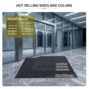 TPE Rubber Backing Reversible Novelty Cushioned Door Mat Loomed Braided Jacquard Ribs Surface for Home Hotel Corridor Entrance