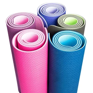 TPE Yoga Mat Pose-line Design Solid Color 46810 Thickness Rectangular 183*80cm Length Double-sided Custom Logo Option Bulk