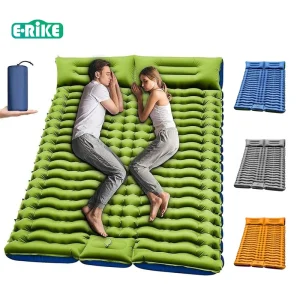 TPU Foldable Air Bed Mattress Inflatable Sleeping Pad Outdoor Camping Mat Foot Pump Double Self Inflating Sleeping Pad