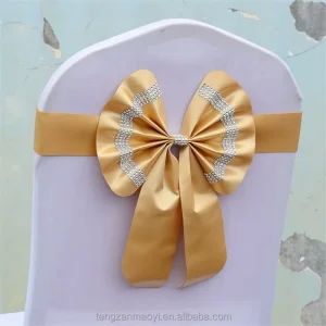 TZ TZ214 Modern Solid Color Elastic Polyester Satin Chair Sashes for Wedding Banquet Home Decor