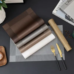 Table Mats Set Woven Placemat Dinner Dining Plate Dish Mat Hotel Plastic for Restaurant PVC Table Mat