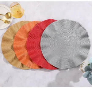 Table Placemats PP Heat Insulation Mat Ruffle Design Anti scald Mat Dining Western Food Mat