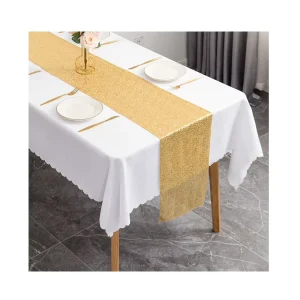 Table Runner Silver and Gold Glitter Wedding Banquet Sequin Table Runner