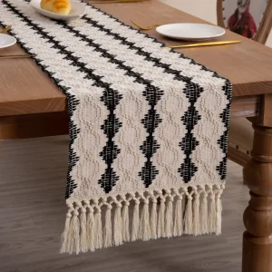 Table Tassel Runner Woven Cotton Table Runner Holiday Decorative Long Tablecloth Shoe Cabinet Entryway Cabinet Lid