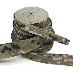 Tactical Webbing Nylon Jacquard Multicam Webbing Camo 25mm 1.75 Inch Black Bag Belt Jacquard Printing Jacquard Tape