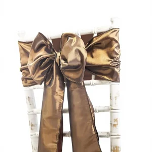 Taffeta Chair Sashes Bows Plain Dyed China Wedding Decor 17x275cm 48 Colours Matching Runners Available (Copper)