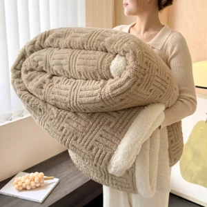 Taffeta Fleece Blanket Thickened Office Nap Blanket Winter Season Sofa Air Conditioning Blanket