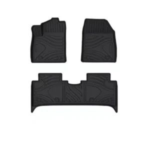 Tailgate Pads and Geometric Pattern Carpet Style Floor Mats for Left Hand Drive BYD Yuan Plus Vehicles (TPE Material)