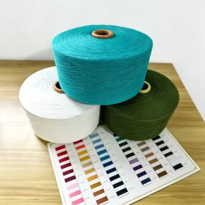 Taishi Multicolor Yarn Dyed Eco Friendly Recycled Cotton Polyester Blended OE Carded Yarn Ne 0.5s Ne 30s for T Shirt Sweater