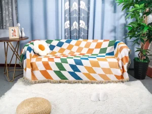 Tapestry Blanket Custom Jacquard Woven Geometric Design All Season Home Textiles Comfortable Skin Friendly Throw