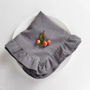 Tartan Napkins Table Runners Dark Gary Fabric Napkin Cone Premium Material for Table Checkered Napkins