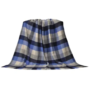 Tartan Plaid Knit Blanket Wool Geometric Pattern Woven