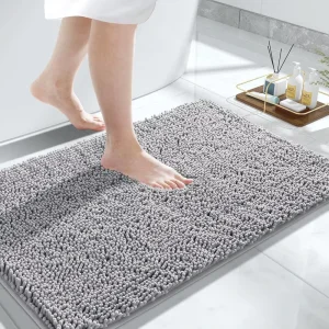 Taupe Chenille Carpet Microfiber Soft Plush Anti Slip Durable Super Water Absorbent Bath Rugs Floor Mat Bathroom Mat