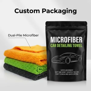 Tavelya 400GSM Customizable Package High Low Microfiber Towel Car Dual Sided Detailing Scratch Free Waxing Polishing 80%