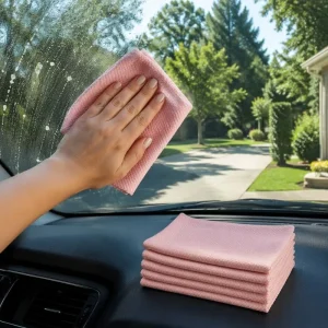 Tavelya Lint Free Microfiber Mirror Towel Fish Scale Scratchless Zero Streak Absorbent 400GSM Glass Window Auto B2B