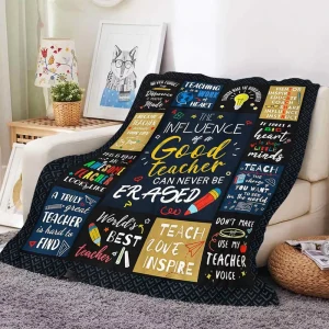 Teacher Themed Printing Plush Throw Blanket Best Teacher Appreciation Gifts From Student Teacher’s Day Gift