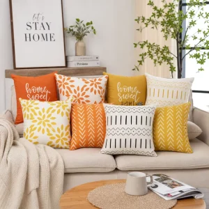 Teal Blue Boho Throw Pillow Cover Soft Polyester Geometric Floral Pattern Decorative Cushion Case Pillowshell for Sofa
