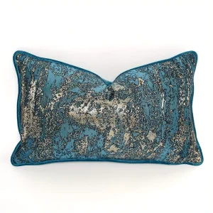 Teal Pillow Covers Retro Abstract Luxury Modern Throw Pillow Cover Green Gold Christmas Decorative Pillow