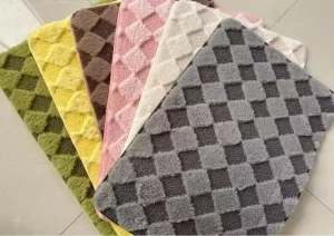 Teddy Shape Fur Non Slip Waterproof TPR Floor Mat Modern Minimalist Design Candy Color for Bathroom Bedroom Mat Soft Bath Mat