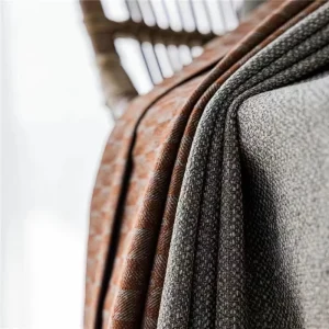 TengHui Jacquard Waterproof Flame Retardant 90% Wool 10% Polyester Soft Linen Like Curtain Fabric for Tents and Industry Use