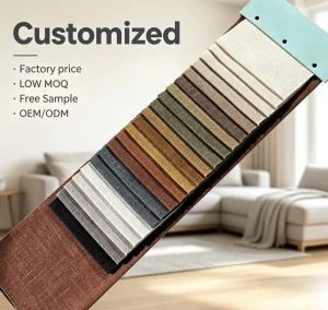 TengHui Textile Ready Goods Multi Color Linen Looks Plain Woven Fabric Plain Fabric Perfect Color Match For Sofa