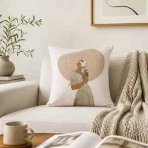 Terracotta Boho Botanical Throw Pillow Cover Soft Polyester Abstract Monstera Leaf Cushion Case Pillowshell for Sofa