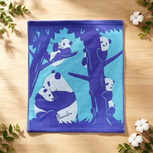 Terry Cloth Hand Towel High Absorbency Cotton Square Wipe Animal Print Kitchen Bath Rag