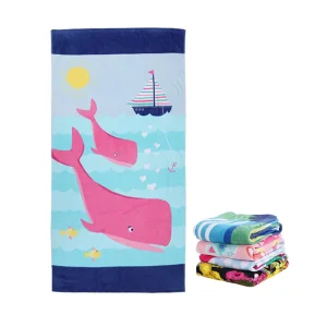 Terry Cotton Beach Bathroom Towel Sets Custom Beach Towel 100% Cotton With Logo Custom Print