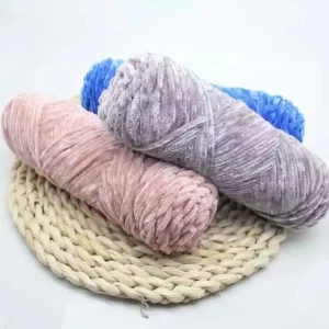 Textile 100g Dyed Wool Crochet Fancy Velvet Yarn 100% Polyester Fuzzy Knitting Chenille Yarn
